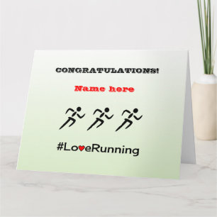 Congratulations personalised runner's card