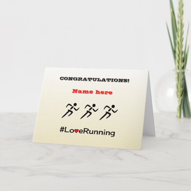 Congratulations personalised running card (Front)