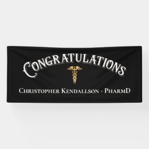 Congratulations Pharmacist Caduceus Gold Banner