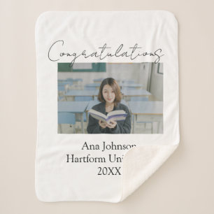Congratulations photo graduate name university yea sherpa blanket