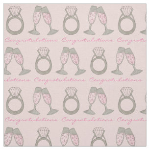 Congratulations Pink Champagne Wedding Diamond Fabric