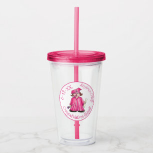 Congratulations Pink Girl College Graduation Party Acrylic Tumbler