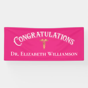 Congratulations Pink Nurse Doctor Medical Banner