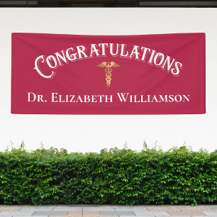Congratulations Pink Nurse Doctor Medical Banner