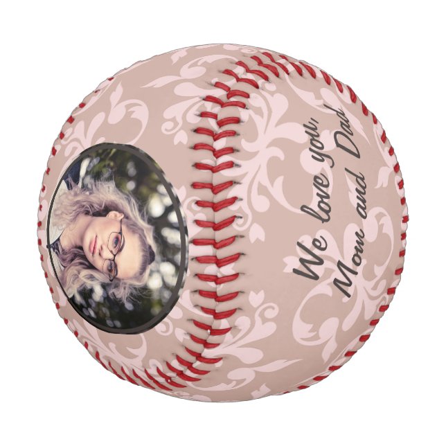 Congratulations Pink Ornaments Graduation Photo  B Baseball (Angled)