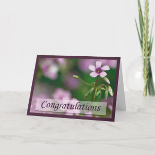 Congratulations - Pink Wood Sorrel Greeting Card