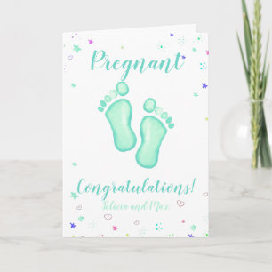 Congratulations pregnant customizable names card