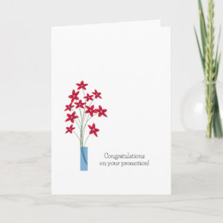 Congratulations Promotion Cards, cute red flowers Card