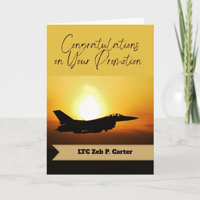 Congratulations Promotion to Lieutenant Colonel Card (Front)