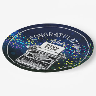 Congratulations Publication Personalised Teal Paper Plate