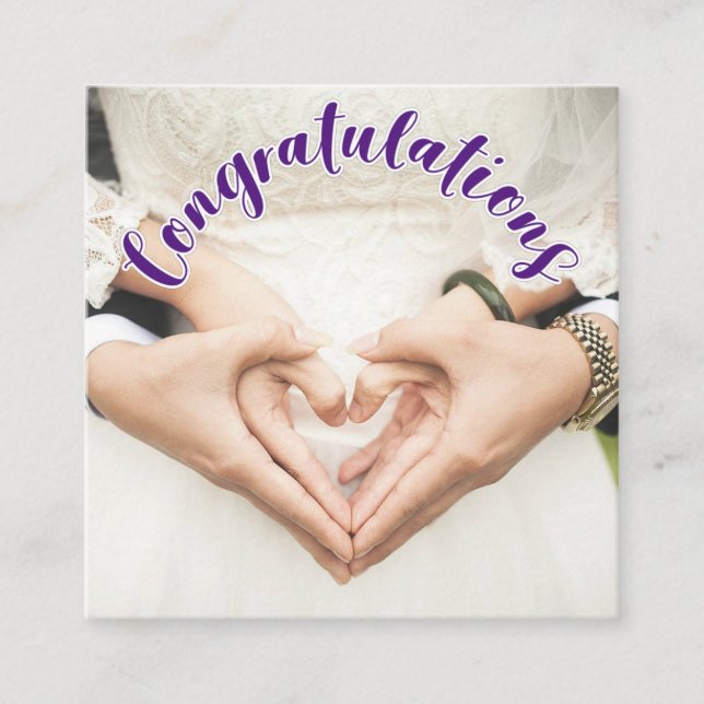 CONGRATULATIONS Purple OVERLAY TEXT Enclosure Card (Front)