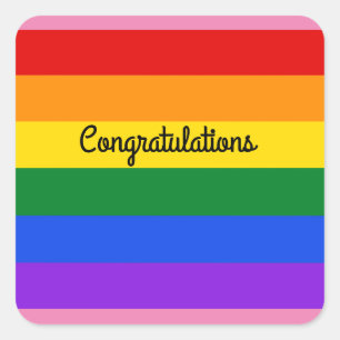 Congratulations Rainbow #1 Stickers