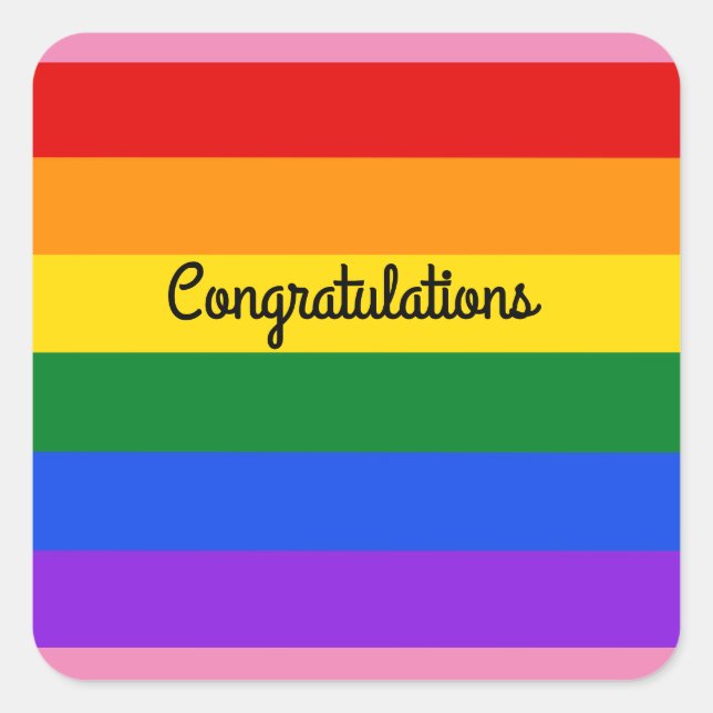 Congratulations Rainbow #1 Stickers (Front)