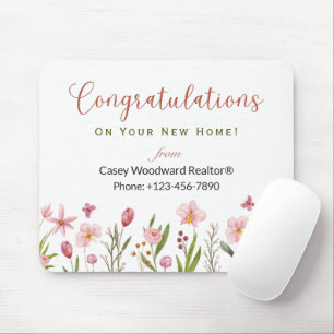 Congratulations!   Realtor Personalized Flowers Mouse Pad