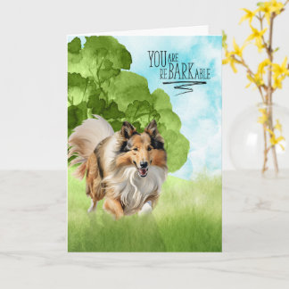 Congratulations reBARKable Rough Collie Dog Card