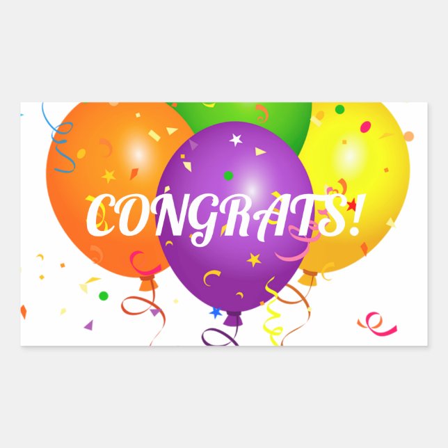 Congratulations Rectangular Sticker (Front)