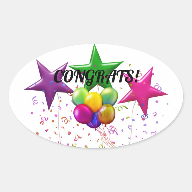 Congratulations Rectangular Sticker (Front)