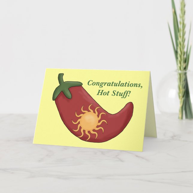 Congratulations Red Chili Pepper Card - Western (Front)