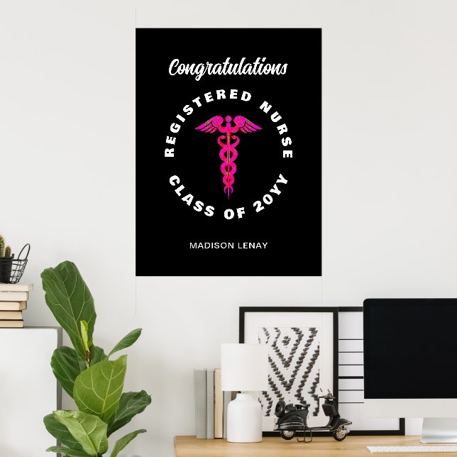 Congratulations Registered Nurse Graduation Party Poster (Home Office)