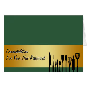 Congratulations Restaurant New Business Card