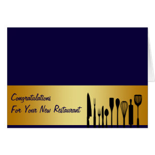 Congratulations Restaurant New Business Card
