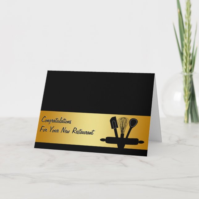 Congratulations Restaurant New Business Card (Front)