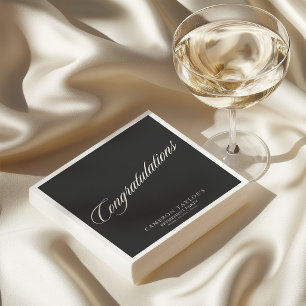 Congratulations Retirement Party Black Script Napkin