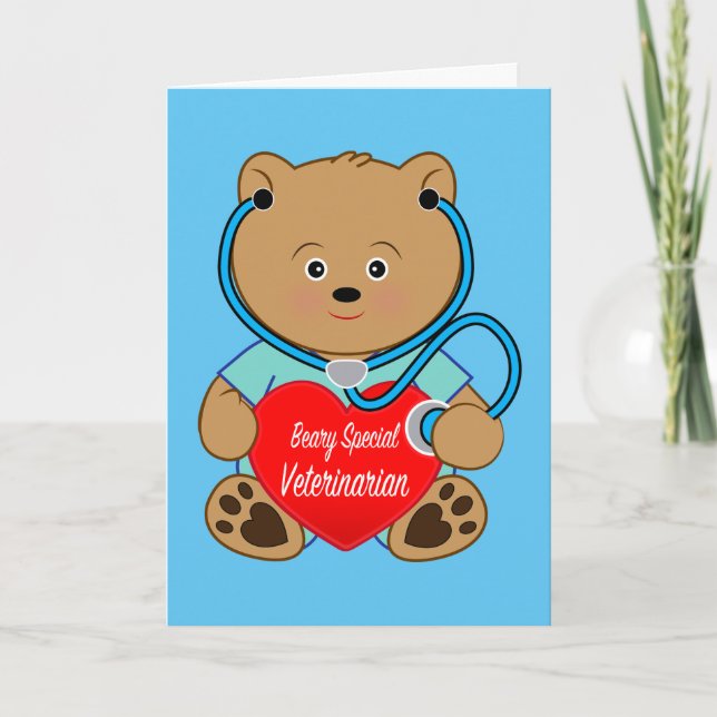 Congratulations Retirement Veterinarian with Heart Card (Front)