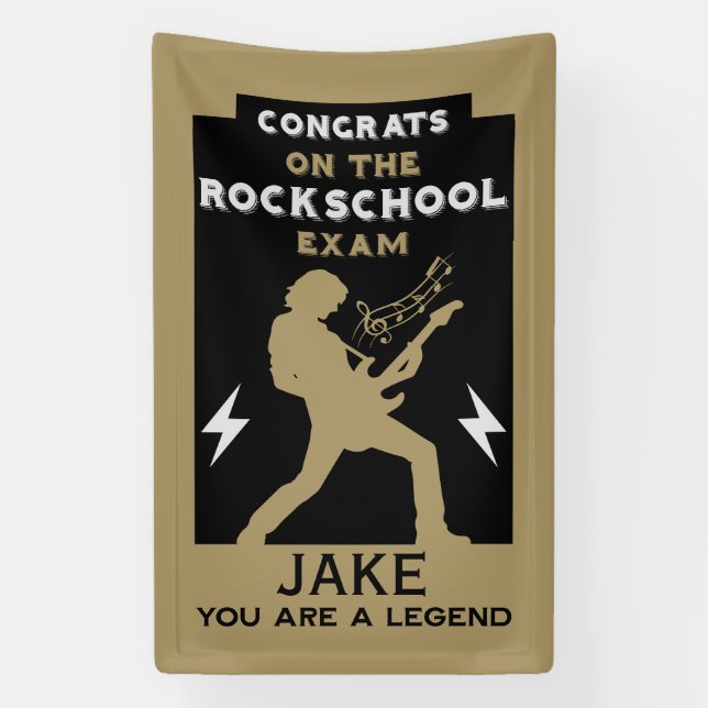 Congratulations Rock Guitar Exam Banner (Vertical)