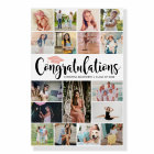 Congratulations Rose Gold Graduation Photo Collage