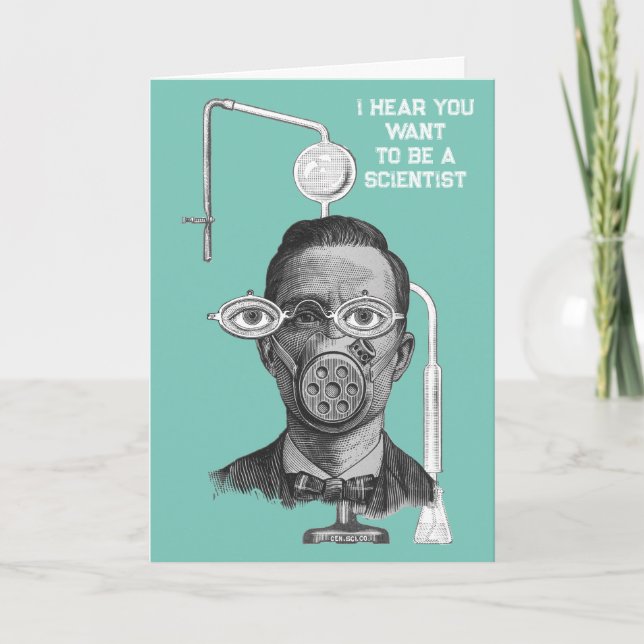  Congratulations Scientist Doctor of Science Mad Thank You Card (Front)