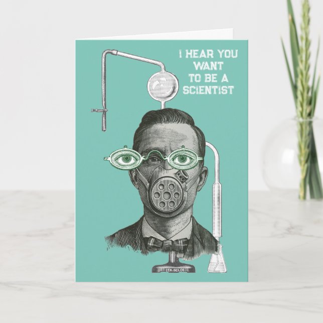  Congratulations Scientist Doctor of Science Mad   Thank You Card (Front)