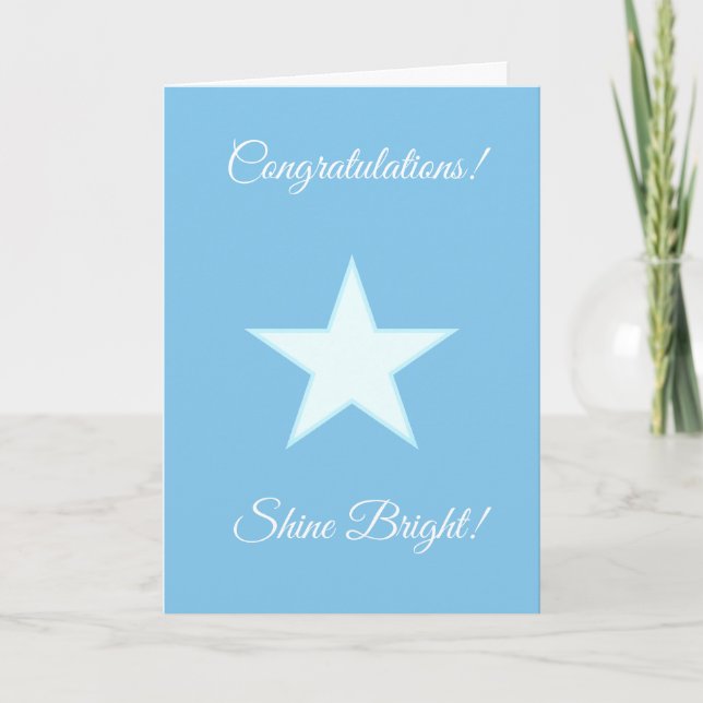 Congratulations Shine Bright Star on Light Blue Card (Front)