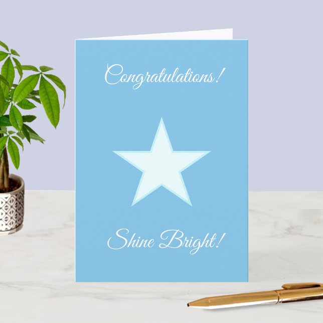 Congratulations Shine Bright Star on Light Blue Card (Creator Uploaded)