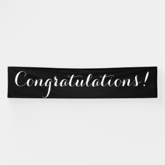 Congratulations simple black white banner sign