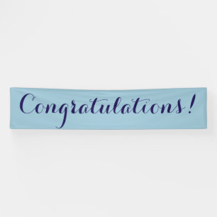 Congratulations simple blue banner sign