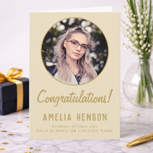 Congratulations Simple Graduate Photo Graduation Card