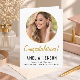 Congratulations Simple Graduate Photo Graduation Card