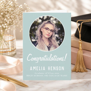 Congratulations Simple Graduate Photo Graduation Card
