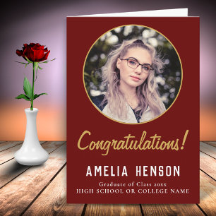 Congratulations Simple Graduate Photo Graduation  Card