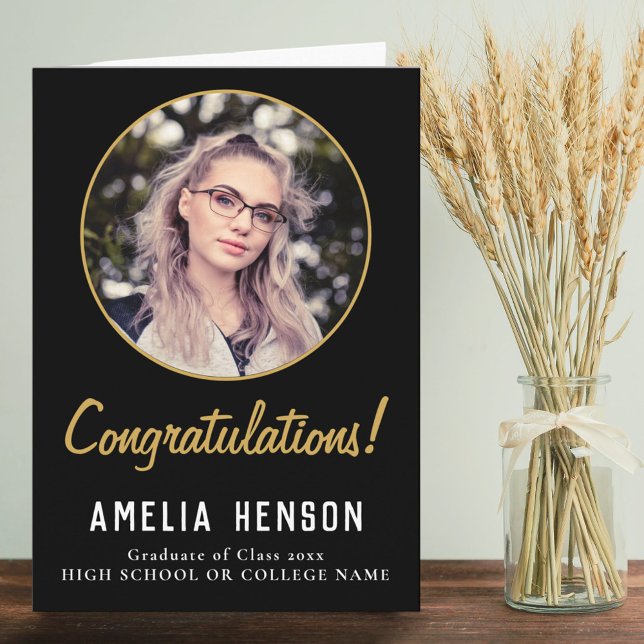 Congratulations Simple Graduate Photo Graduation  Card (Creator Uploaded)