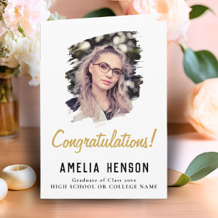 Congratulations Simple Graduate Photo Graduation  Card