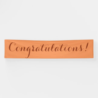 Congratulations simple orange banner sign