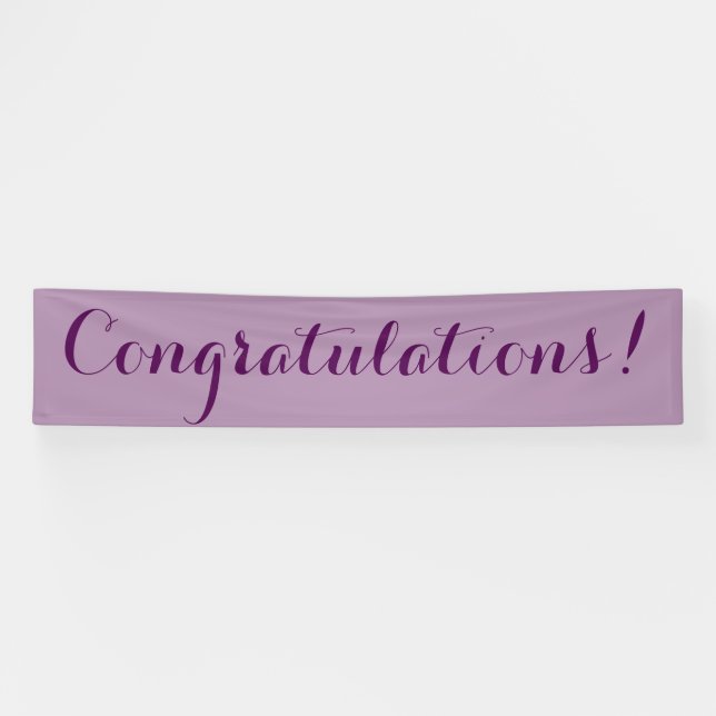 Congratulations simple purple banner sign (Horizontal)