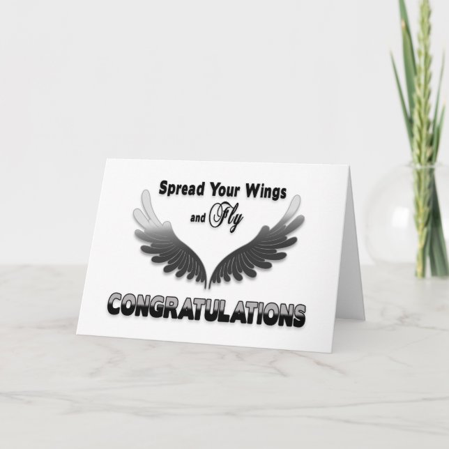 Congratulations, Spread Your Wings & Fly Card (Front)