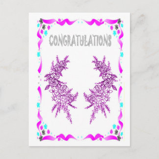 Congratulations - sprig of heather postcard