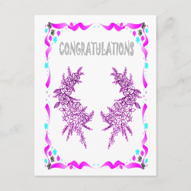 Congratulations - sprig of heather postcard (Front)
