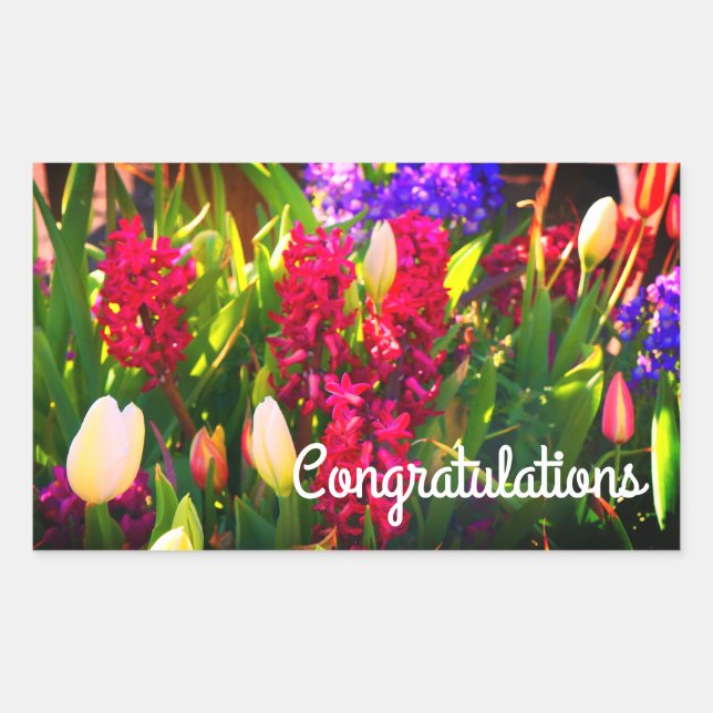 Congratulations Spring Flowers #5 Stickers (Front)