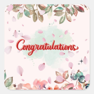 congratulations square sticker