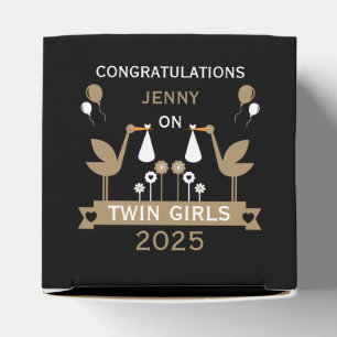 Congratulations Stalk Delivery Of Twins Favour Box